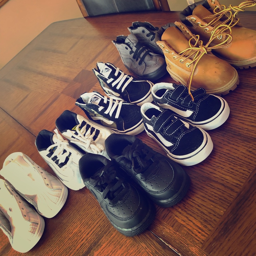 Toddler sneakers Nike, timberland, vans, adidas.